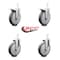 Service Caster 6 Inch Thermoplastic Rubber 7/8 Inch Square Stem Caster Total Lock Brakes, 2PK SCC-SQTTL20S614-TPRB-78-2-S-2 - alternate 2